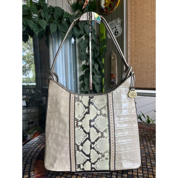 Brahmin Meryl Gallery Nova Tote Python & Croc Embossed Leather EUC! - Picture 8 of 11